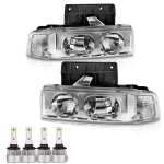 GMC Safari 1995-2005 Chrome Euro Headlight Bulbs Set Complete Kit