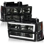 Chevy Blazer Full Size 1994 Smoked LED Tube Headlights and Bumper Lights Set