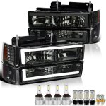 1994 Chevy Blazer Full Size Smoked LED Tube Headlights LED Bulbs Complete Kit