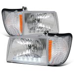 Ford E350 1992-2007 Headlights LED DRL and Corner Lights Ford E350 1992-2007 Headlights LED DRL and Corner Lights
