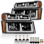 GMC Canyon 2004-2012 Black Tube LED Headlight Bulbs Set Complete Kit