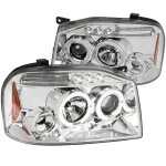 Nissan Frontier 2001-2004 Clear Dual Halo Projector Headlights with LED