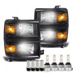 Chevy Silverado 4500 HD 2020-2026 Black Headlights LED Bulbs Complete Kit