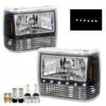 1991 Ford Ranger Black Euro Headlights Bulbs Set Complete Kit 1991 Ford Ranger Black Euro Headlights Bulbs Set Complete Kit