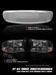 2003 Dodge Durango Chrome Mesh Grille and Black Euro Headlights Set 2003 Dodge Durango Chrome Mesh Grille and Black Euro Headlights Set
