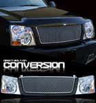 2003 Chevy Avalanche Silver Mesh Grille and Clear Headlight Conversion Kit 2003 Chevy Avalanche Silver Mesh Grille and Clear Headlight Conversion Kit