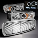 Dodge Ram 2002-2005 Chrome Billet Grille and Projector Headlights