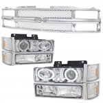1995 Chevy Tahoe Chrome Mesh Grille and Projector Headlights