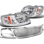 2002 Ford F150 Chrome Vertical Grille and Headlights LED DRL
