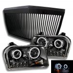 Chrysler 300 2005-2010 Black Phantom Grille and Halo Projector Headlights