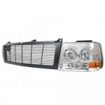 2002 Chevy Tahoe Black Billet Grille and Chrome Headlight Conversion Kit