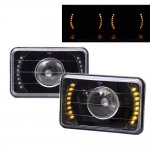 1985 VW Scirocco Amber LED Black Sealed Beam Projector Headlight Conversion