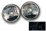 1968 Ford Mustang Black Crystal 7 Inch Sealed Beam Headlight Conversion