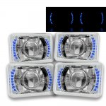 1987 Chevy Cavalier Blue LED Sealed Beam Projector Headlight Conversion Low and High Beams