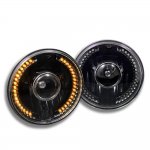 1974 Ford Mustang Amber LED Black Sealed Beam Projector Headlight Conversion