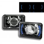 1983 VW Scirocco Blue LED Black Chrome Sealed Beam Projector Headlight Conversion