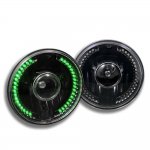 1974 Ford Mustang Green LED Black Sealed Beam Projector Headlight Conversion