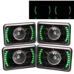1981 Chevy Suburban Green LED Black Sealed Beam Projector Headlight Conversion Low and High Beams