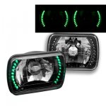 1988 Jeep Comanche Green LED Black Chrome Sealed Beam Headlight Conversion