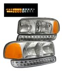 2002 GMC Yukon Clear Euro Headlights and LED Bumper Lights