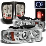 Dodge Ram 3500 1994-2002 Chrome Projector Headlights and LED Tail Lights