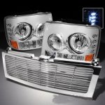 2002 Chevy Suburban Chrome Billet Grille and Headlights with LED 2002 Chevy Suburban Chrome Billet Grille and Headlights with LED