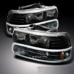 2003 Chevy Tahoe Black Crystal Headlights and Bumper Lights