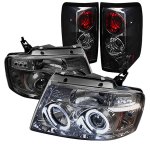 2004 Ford F150 Smoked Halo Projector Headlights and Tail Lights