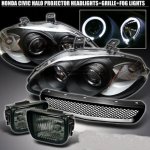 1997 Honda Civic Black Headlights and Grille with Smoked Fog Lights
