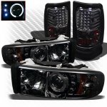 Dodge Ram 3500 1994-2002 Smoked Projector Headlights and LED Tail Lights