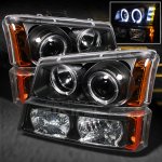 2003 Chevy Silverado 2500HD Black Halo Projector Headlights and Bumper Lights