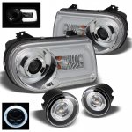 2006 Chrysler 300C Chrome Projector Headlights LED DRL and Halo Fog Lights 2006 Chrysler 300C Chrome Projector Headlights LED DRL and Halo Fog Lights