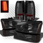Chevy Silverado 2003-2006 Smoked Headlights Bumper Lights and LED Tail Lights