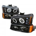 2005 Chevy Silverado Black Housing Projector Headlights and Bumper Lights