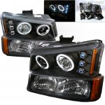 2003 Chevy Silverado 2500HD Black Projector Headlights and Bumper Lights