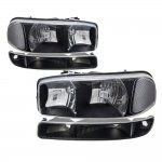 2002 GMC Yukon XL Black Clear Headlights and Bumper Lights 2002 GMC Yukon XL Black Clear Headlights and Bumper Lights