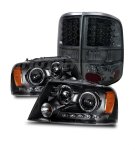 2004 Ford F150 Black Projector Headlights and Smoked LED Tail lights