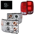 2009 GMC Sierra 2500HD Clear CCFL Halo Projector Headlights and LED Tail Lights
