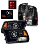 2012 Dodge Ram Black Halo Projector Headlights and LED Tail Lights