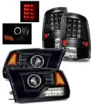 2013 Dodge Ram Black Halo Projector Headlights and LED Tail Lights