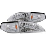 1996 Ford Mustang Headlights and Corner Lights Chrome