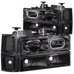 Chevy Blazer 1994 Black Halo Euro Headlights and Bumper Lights
