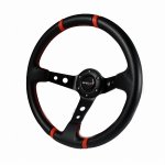 Black PVC Leather 350mm Deep Dish Steering Wheel