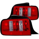 2001 Ford Mustang Red and Clear Custom Tail Lights