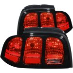 1996 Ford Mustang Red and Clear Custom Tail Lights