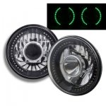 Jeep Wrangler 2007-2015 Black Chrome Headlights Conversion Green LED Halo