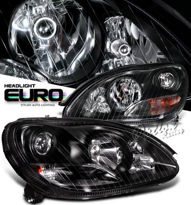 Mercedes Benz S Class 2000-2006 Black Projector Headlights