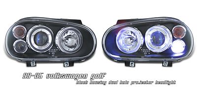 VW Golf 1999-2005 Black Dual Halo Projector Headlights