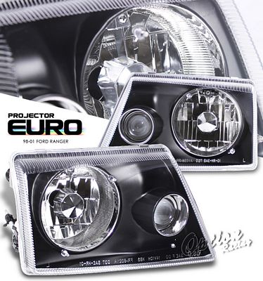 Ford Ranger 1998-2000 Black Projector Headlights