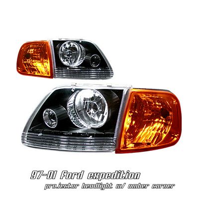 Ford F150 1997-2003 Black Projector Headlights and Corner Lights